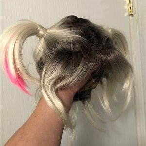 Harley Quinn Bird of Prey Pink and Blue Pigtails Wig